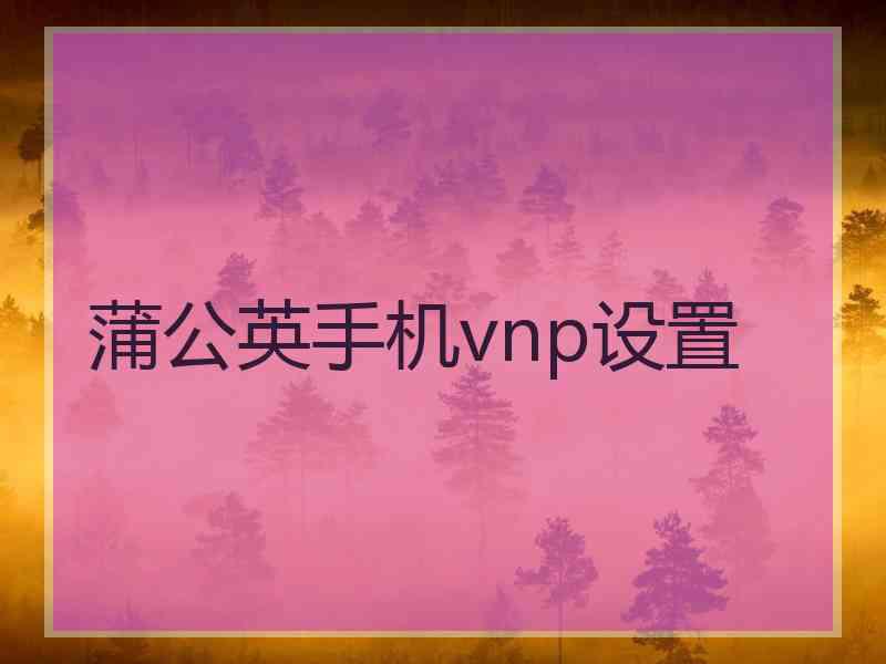 蒲公英手机vnp设置