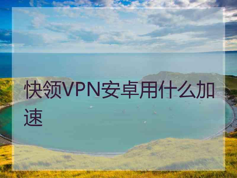 快领VPN安卓用什么加速