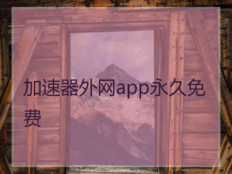 加速器外网app永久免费