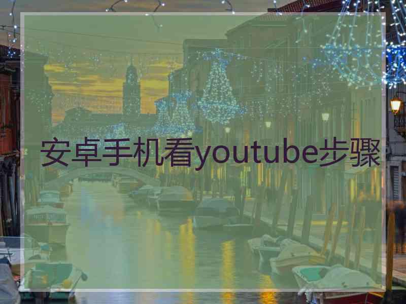 安卓手机看youtube步骤