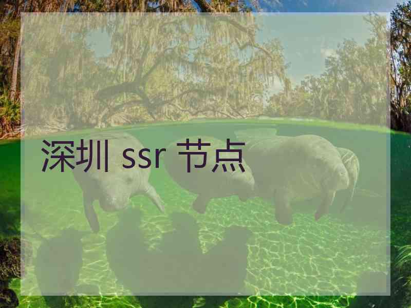 深圳 ssr 节点