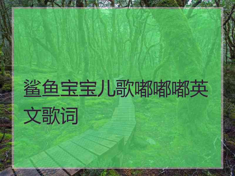 鲨鱼宝宝儿歌嘟嘟嘟英文歌词