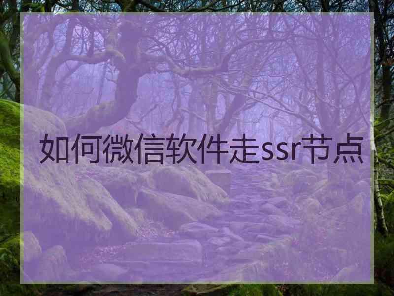 如何微信软件走ssr节点